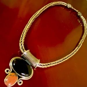 Silver tone with eye hook clasp. **Includes large slide pendant.